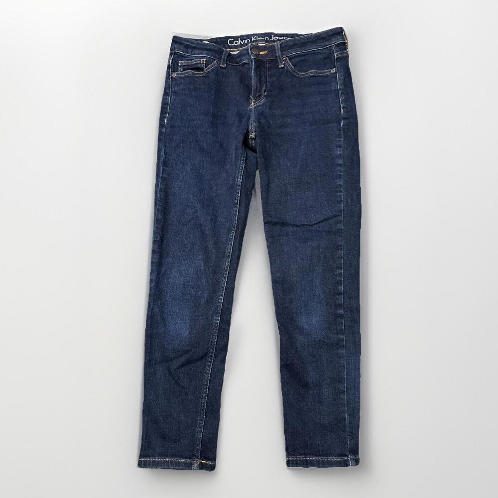 Calvin Klein Jeans Womens Size 6 Capri Stretch Dark Wash‎ Denim 29x24